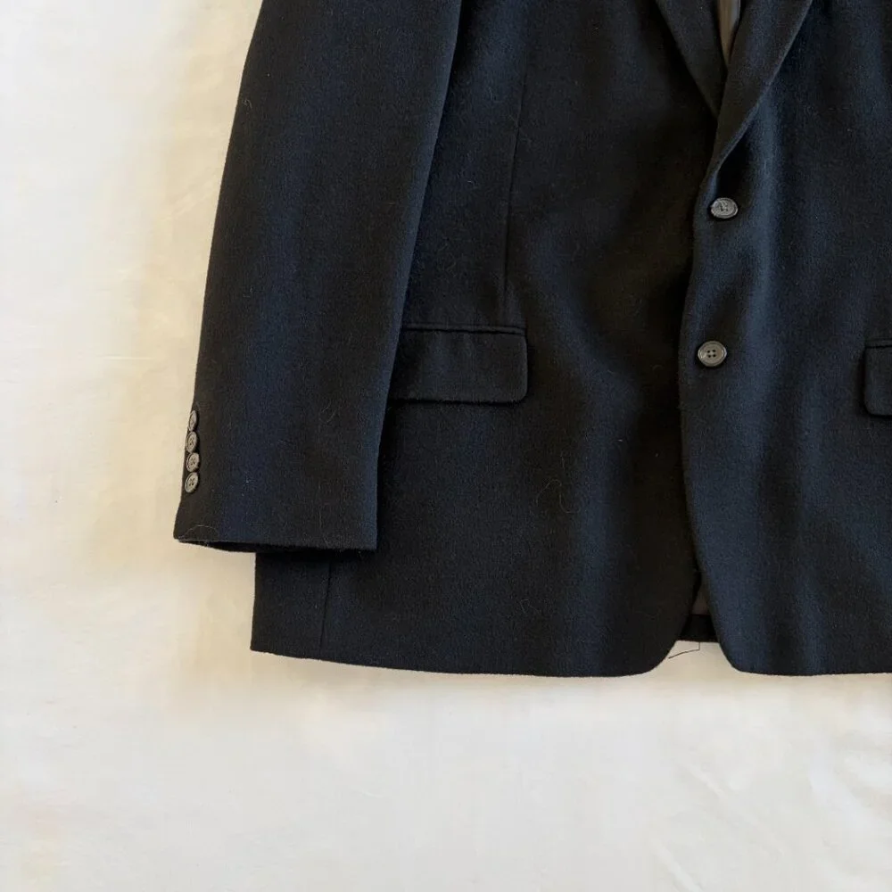 Black Camel Hair Blazer Men's XL lined luxury